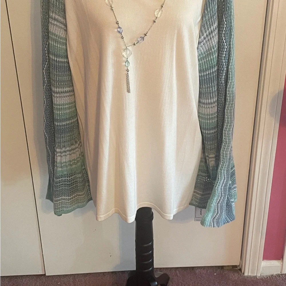 Alfred Dunner Multicolor Striped Cardigan - Picture 3 of 8